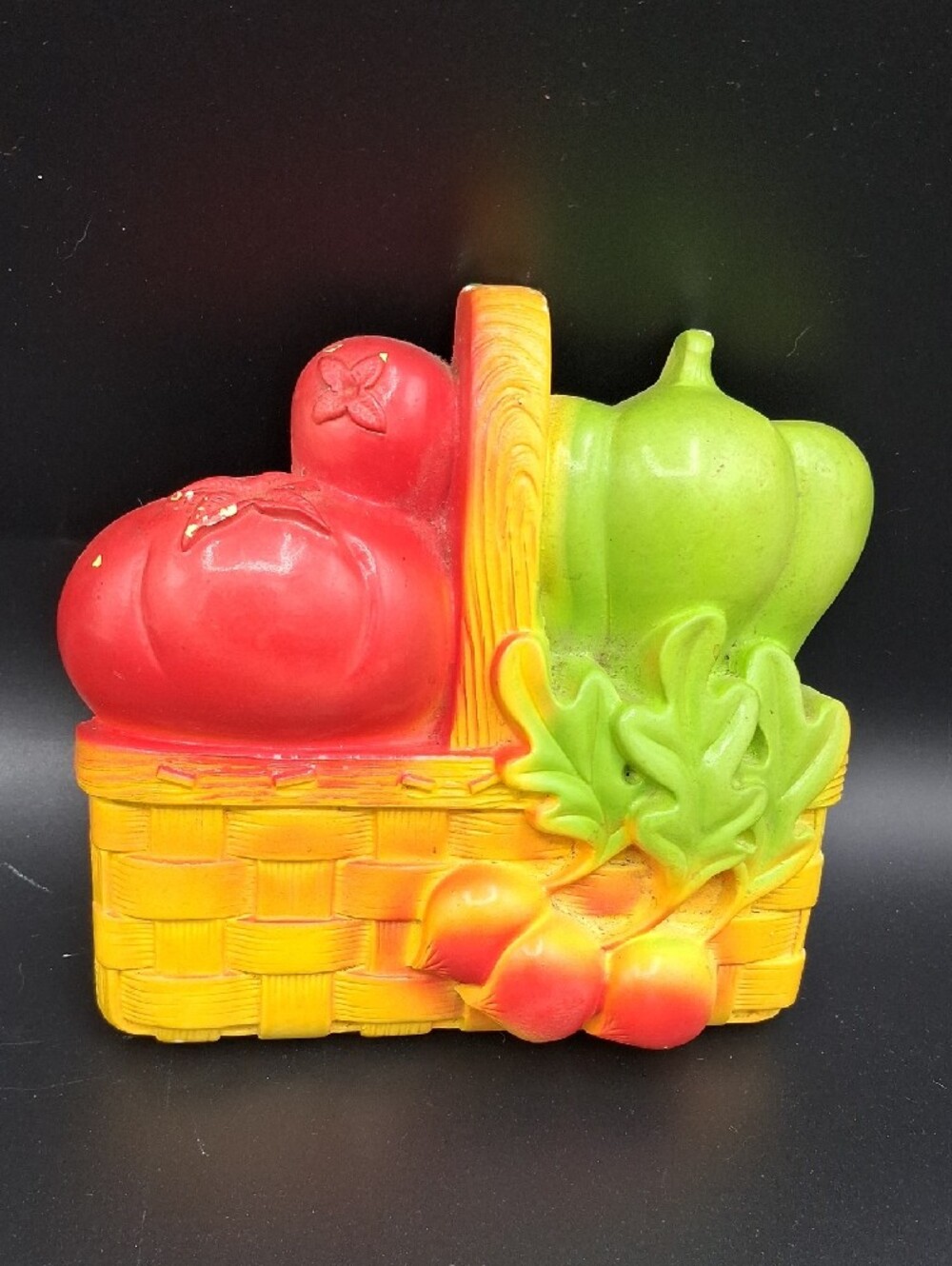 Vintage Chalkware Fruit Basket - Picture 3 of 4